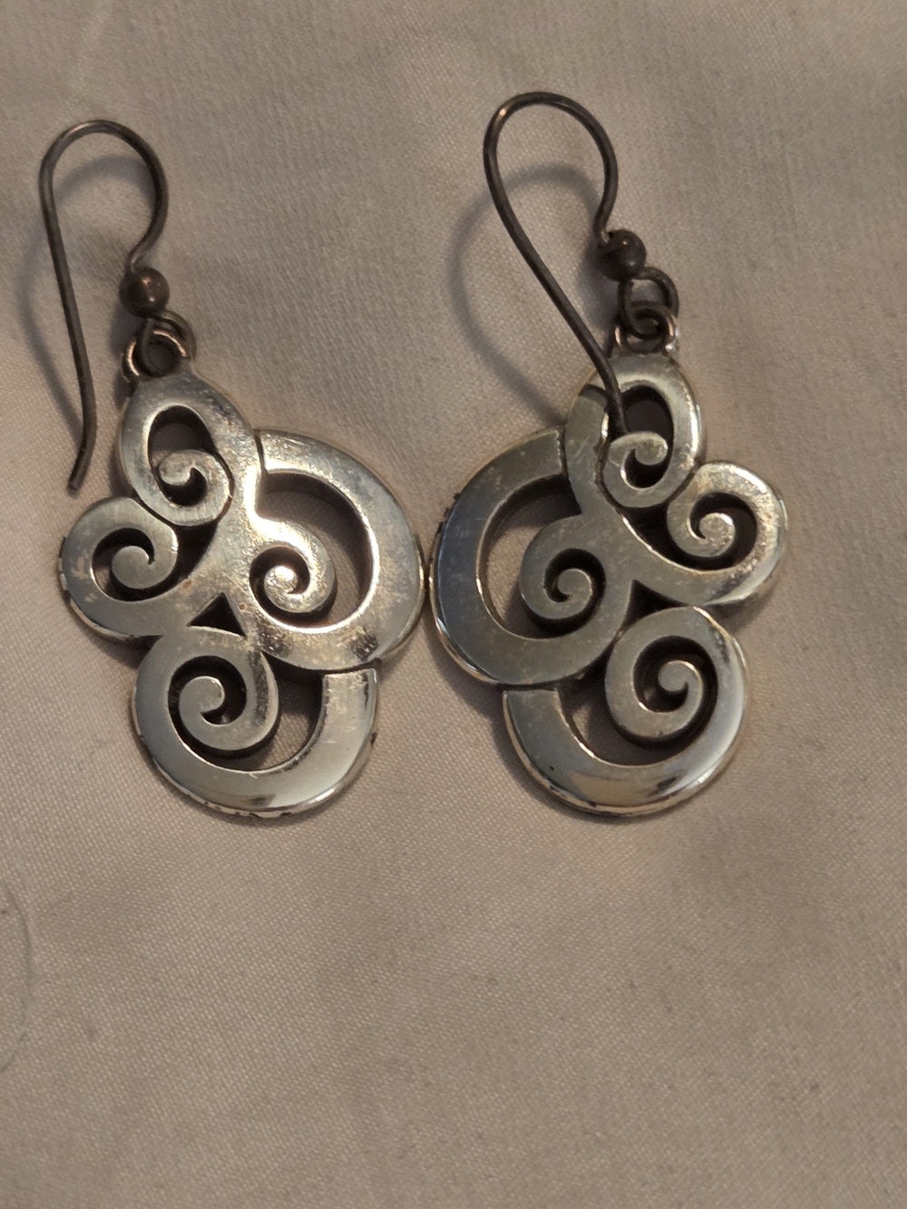Brighton - Silver Swirl Drop Earrings - Women Jewelry